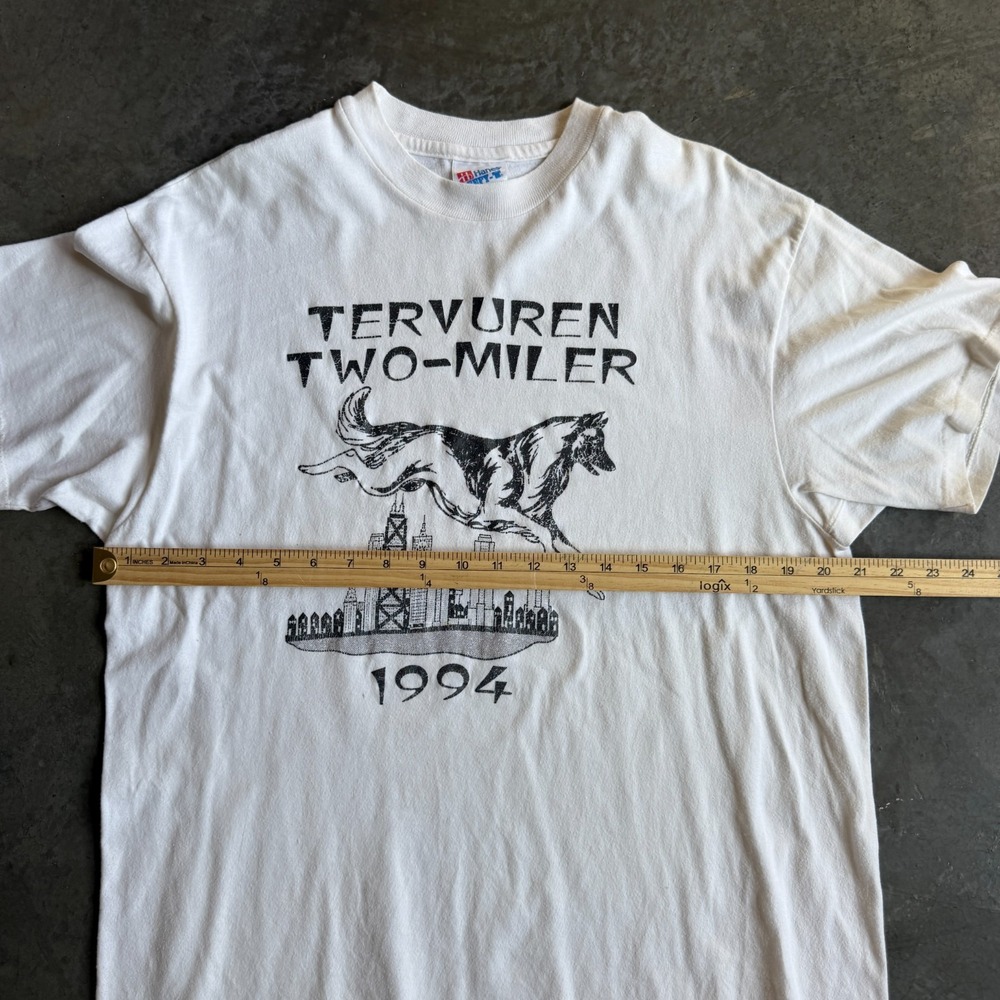 Vintage 90s Tervuren Two Miler Race Dog Run 1994 Single Stitch Graphic Mens L - Picture 6 of 9